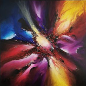 Tableau abstrait acrylique 60x60cm Sem26.2023