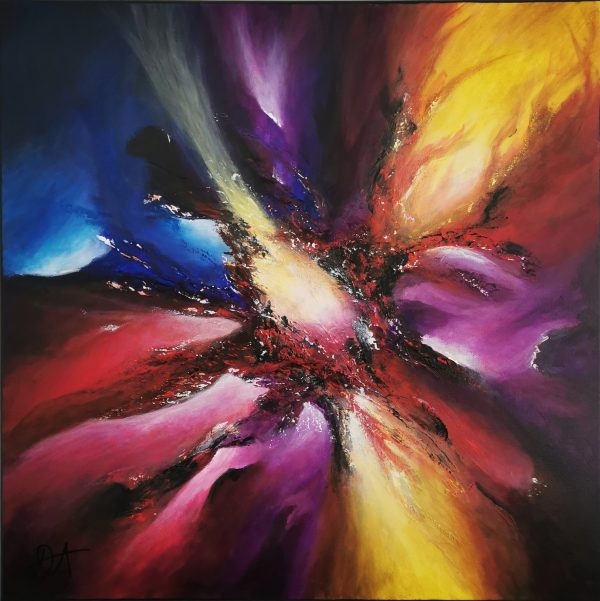 Tableau abstrait acrylique 60x60cm Sem26.2023