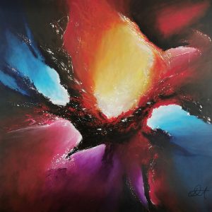 Tableau abstrait acrylique 60x60cm Sem28.2023