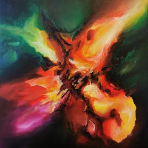 Tableau abstrait acrylique 60x60cm Sem36.2023