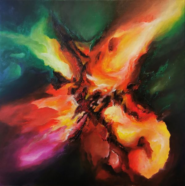 Tableau abstrait acrylique 60x60cm Sem36.2023