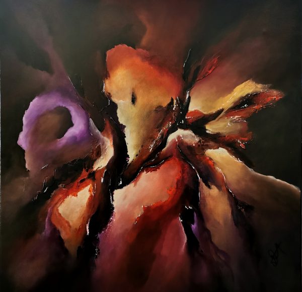 Tableau abstrait acrylique 60x60cm Sem33.2023