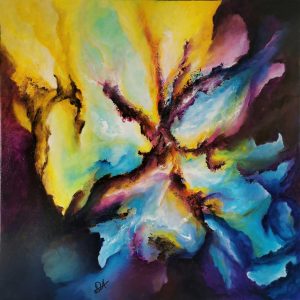 Tableau abstrait acrylique 60x60cm Sem38.2023