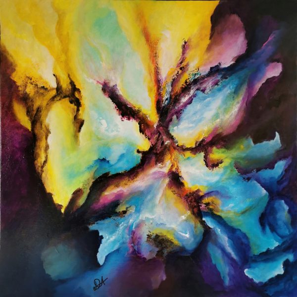 Tableau abstrait acrylique 60x60cm Sem38.2023