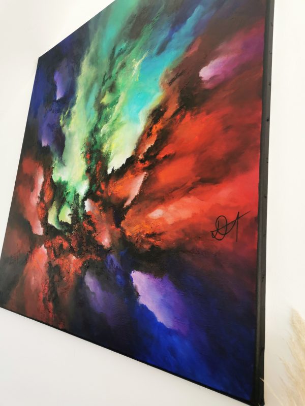 Tableau abstrait acrylique 80x80cm Sem42.2023 – Image 3