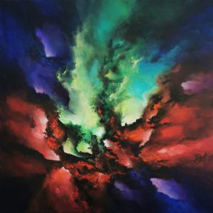 Tableau abstrait acrylique 80x80cm Sem42.2023