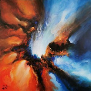 Tableau abstrait acrylique 60x60cm Sem46.2023
