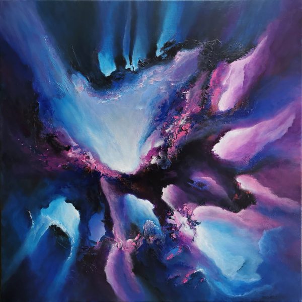 Tableau d'art abstrait acrylique 60x60cm Sem47.2023