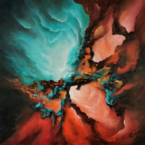 Tableau abstrait acrylique 60x60cm Sem48.2023