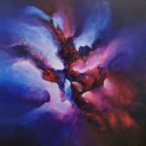 Tableau abstrait acrylique 60x60cm Sem53.2023