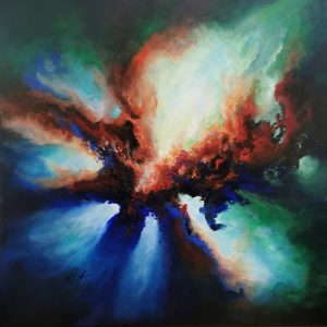 Tableau d'art abstrait acrylique 60x60cm Sem2.2024
