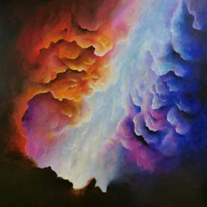 Tableau abstrait acrylique 80x80cm Sem3.2024
