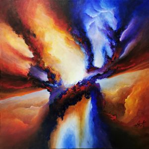 Tableau d'artiste abstrait acrylique 60x60cm Sem4(2).2024