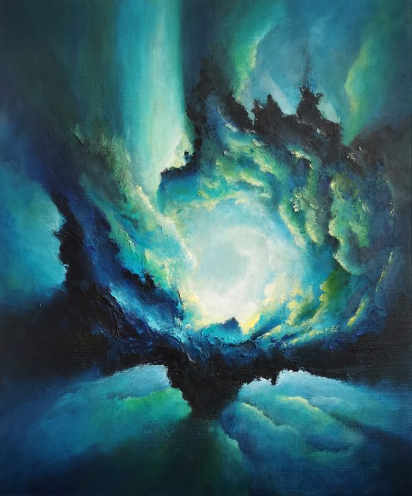 Tableau d'art abstrait acrylique 38x46cm Sem4(3).2024