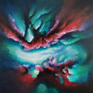 Tableau d'art abstrait acrylique 80x80cm Sem5.2024