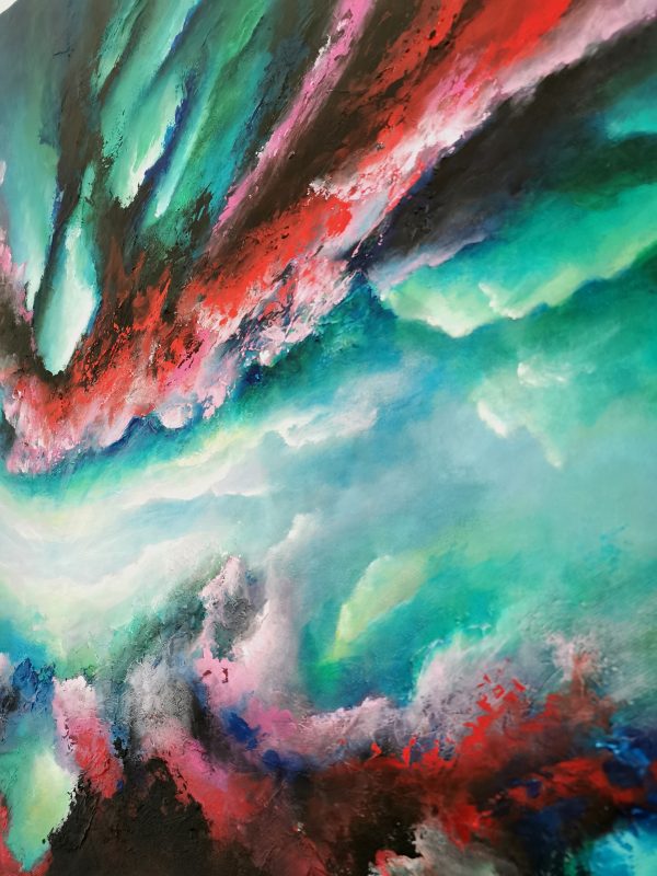 Tableau d'art abstrait acrylique 80x80cm Sem5.2024 – Image 2