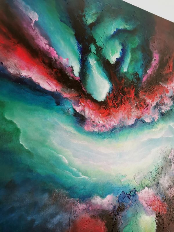 Tableau d'art abstrait acrylique 80x80cm Sem5.2024 – Image 3