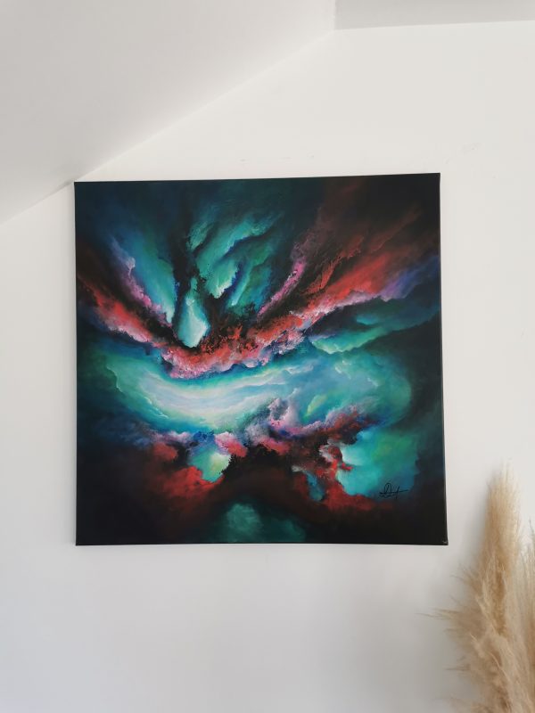 Tableau d'art abstrait acrylique 80x80cm Sem5.2024 – Image 4