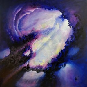 Tableau abstrait acrylique 60x60cm Sem5(2).2024