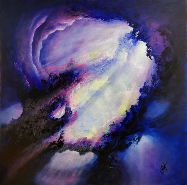 Tableau abstrait acrylique 60x60cm Sem5(2).2024