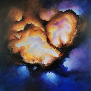 Tableau d'art abstrait acrylique 80x80cm Sem6.2024