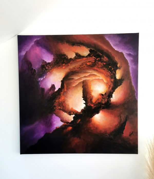 Tableau d'art abstrait acrylique 80x80cm Sem7.2024 – Image 3