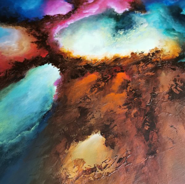 Tableau d'art abstrait acrylique 80x80cm Sem8.2024 – Image 3