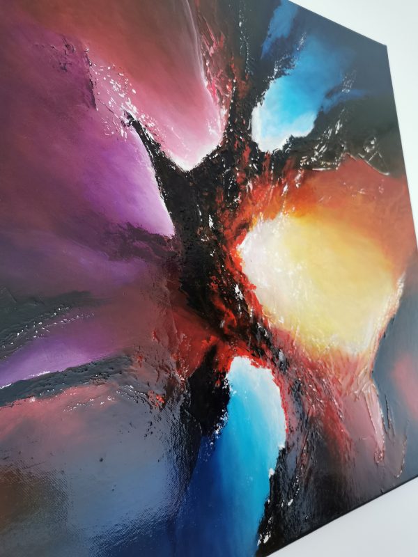 Tableau abstrait acrylique 60x60cm Sem28.2023 – Image 3