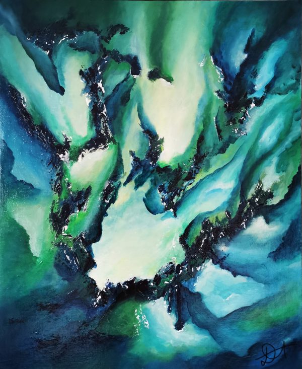 Tableau abstrait acrylique 50x60cm Sem34.2023