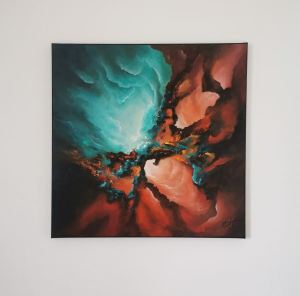 Tableau abstrait acrylique 60x60cm Sem48.2023 – Image 2