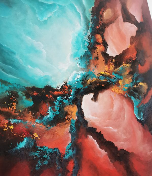 Tableau abstrait acrylique 60x60cm Sem48.2023 – Image 3