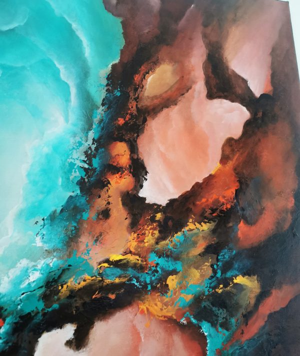 Tableau abstrait acrylique 60x60cm Sem48.2023 – Image 4