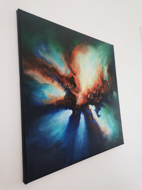 Tableau d'art abstrait acrylique 60x60cm Sem2.2024 – Image 6