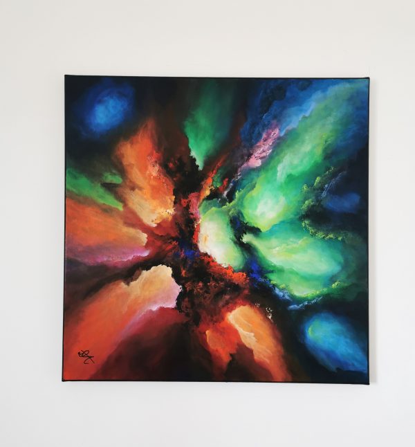 Tableau abstrait acrylique 60x60cm Sem51.2023 – Image 2