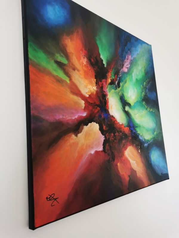 Tableau abstrait acrylique 60x60cm Sem51.2023 – Image 3