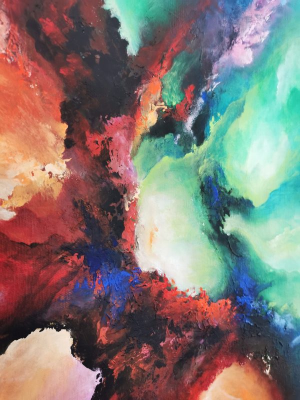 Tableau abstrait acrylique 60x60cm Sem51.2023 – Image 4