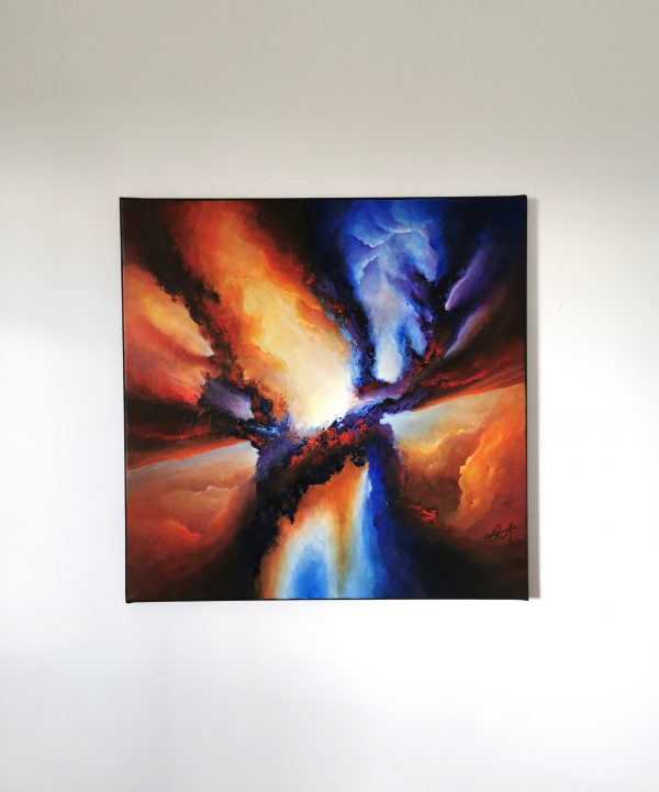 Tableau d'artiste abstrait acrylique 60x60cm Sem4(2).2024 – Image 2