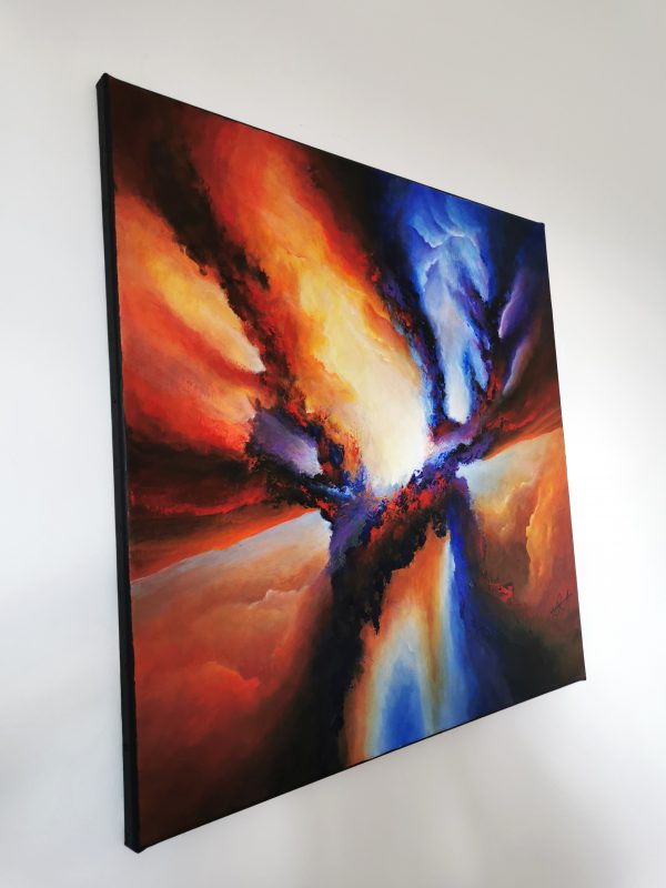 Tableau d'artiste abstrait acrylique 60x60cm Sem4(2).2024 – Image 3