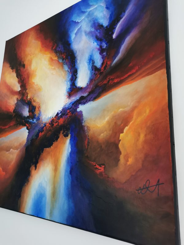 Tableau d'artiste abstrait acrylique 60x60cm Sem4(2).2024 – Image 4