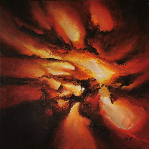 Tableau d'art abstrait acrylique 60x60cm Sem4.2024