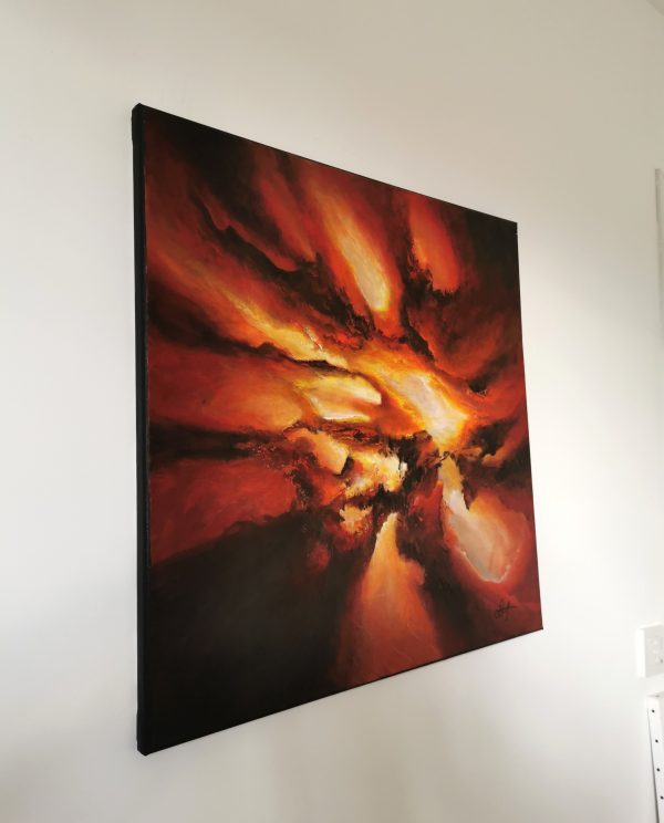 Tableau d'art abstrait acrylique 60x60cm Sem4.2024 – Image 3