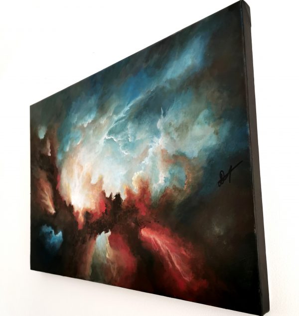 Tableau art abstrait acrylique 33x46cm Sem15.2024 – Image 3