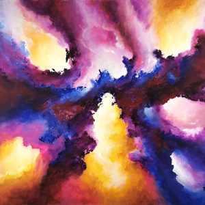 Tableau d'art abstrait acrylique 81x60cm Sem10.2024