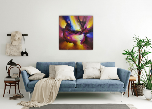 Tableau d'art abstrait acrylique 80x80cm Sem6(2).2024 – Image 4
