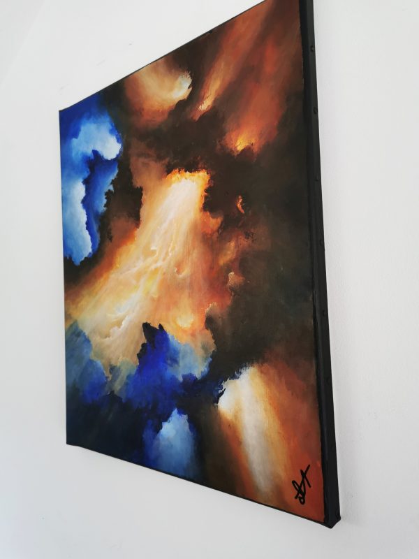 Tableau d'art abstrait acrylique 46x38cm Sem18.2024 – Image 3