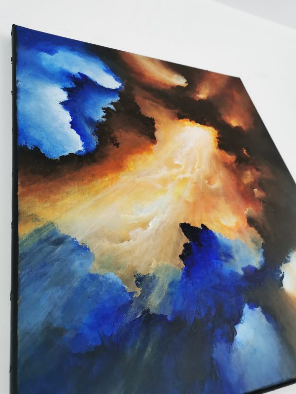 Tableau d'art abstrait acrylique 46x38cm Sem18.2024 – Image 4
