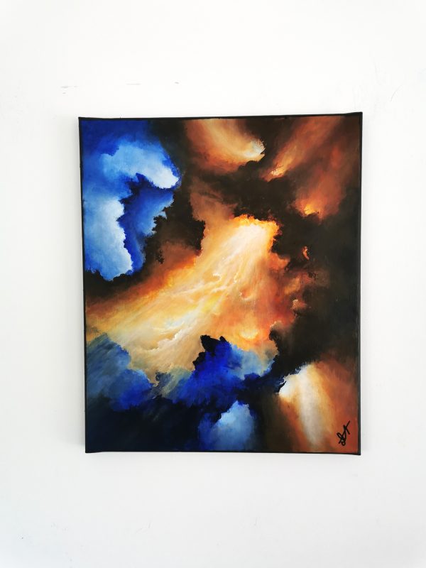 Tableau d'art abstrait acrylique 46x38cm Sem18.2024 – Image 5