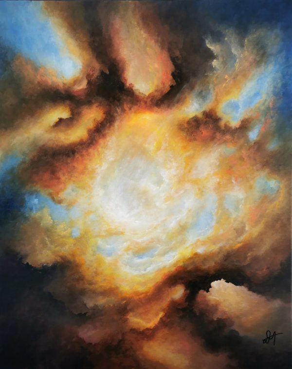 Tableau d'art abstrait acrylique 81x65cm Sem19.2024