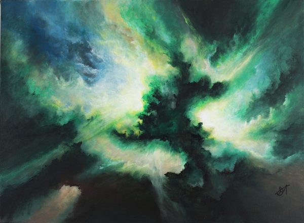 Tableau d'art abstrait acrylique 81x60cm Sem20.2024