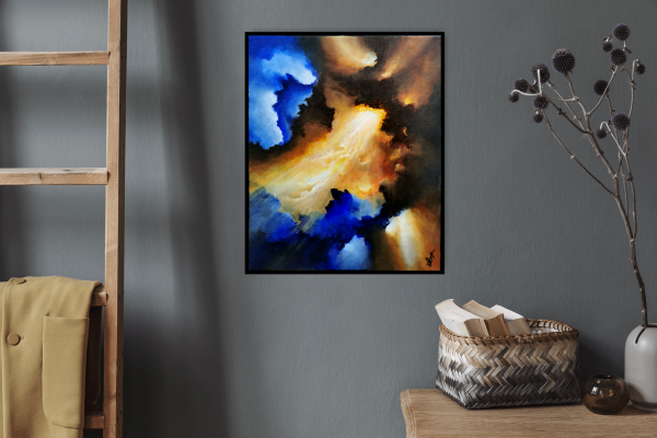 Tableau d'art abstrait acrylique 46x38cm Sem18.2024 – Image 2
